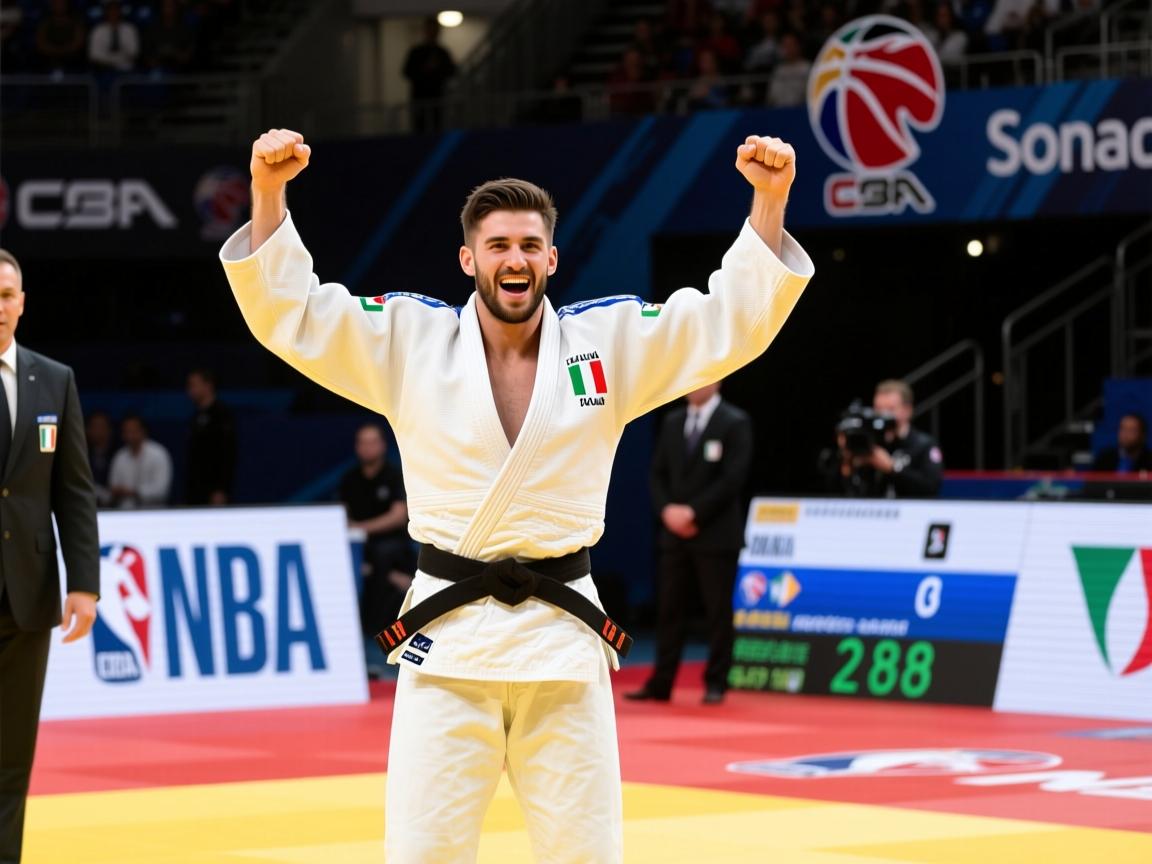 意大利运动员在柔道比赛中获胜 第2张